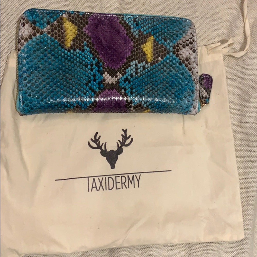 Taxidermy large painted python wallet